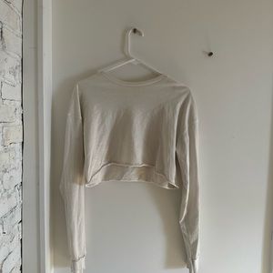Joah brown cropped long sleeve tee